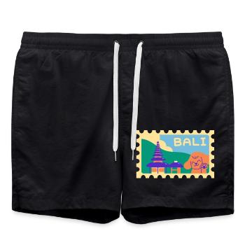 Dessin animé d’INDONET à Bali - Short de bain - noir - Devant - AI Model Male 185 light (185cm)