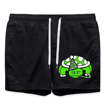 Turtle Birthday Party Hat Years Old - Swim Trunks - black - Front - AI Model Male 185 light (185cm)