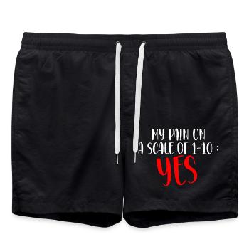 Douleur chronique amusante : Évaluez votre douleur - Short de bain - noir - Devant - AI Model Male 185 light (185cm)