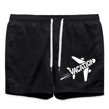 Avion mignon - Pictogramme de vacances cool - Short de bain - noir - Devant - AI Model Male 185 light (185cm)