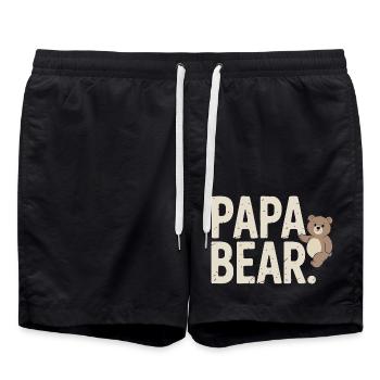 Papa Bear – Lustiges Design für Väter - Badeshorts - Schwarz - Vorne - AI Model Male 185 light (185cm)