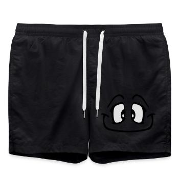 Radiant mignon bande dessinée visage sourire - Short de bain - noir - Devant - AI Model Male 185 light (185cm)
