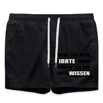 irren - Badeshorts - Schwarz - Vorne - AI Model Male 185 light (185cm)
