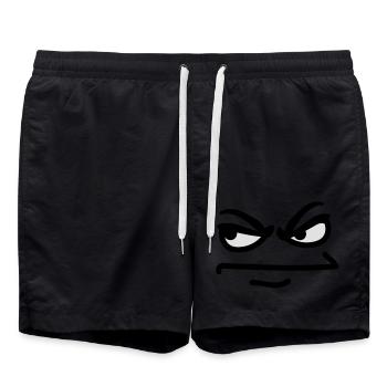 angry_face - Short de bain - noir - Devant - AI Model Male 185 light (185cm)