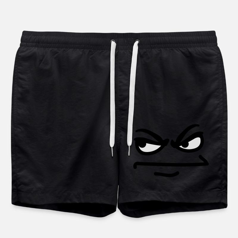 angry_face - Swim Trunks - black