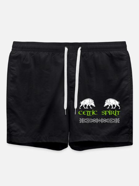 Celtic Spirit - boar - Swim Trunks - black