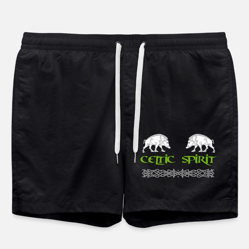 Celtic Spirit - boar - Swim Trunks - black