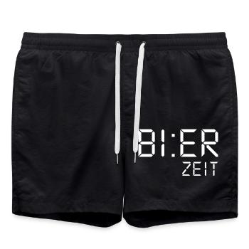 Bière temps cadeau Fêter - Short de bain - noir - Devant - AI Model Male 185 light (185cm)