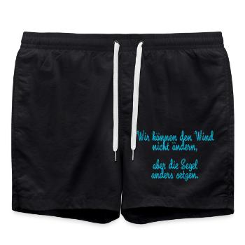 wir können den wind nicht ändern - Badeshorts - Schwarz - Vorne - AI Model Male 185 light (185cm)