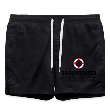 Maître-nageur - Short de bain - noir - Devant - AI Model Male 185 light (185cm)