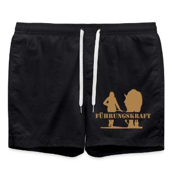 Pferd führen - Badeshorts - Schwarz - Vorne - AI Model Male 185 light (185cm)