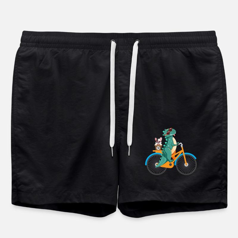 Chemise de cadeau de dinosaure de bicyclette - Short de bain - noir