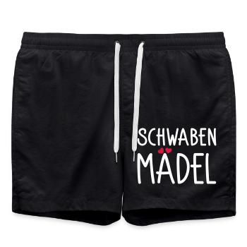 Schwabenmädel - Badeshorts - Schwarz - Vorne - AI Model Male 185 light (185cm)