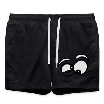yeux en regardant les yeux plissés grimace fou rir - Short de bain - noir - Devant - AI Model Male 185 light (185cm)