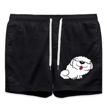 Lustiger Bobtail Hund - Badeshorts - Schwarz - Vorne - AI Model Male 185 light (185cm)