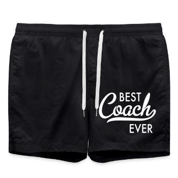 Best coach ever - Swim Trunks - black - Front - AI Model Male 185 light (185cm)