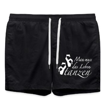 Man muss das Leben tanzen - Badeshorts - Schwarz - Vorne - AI Model Male 185 light (185cm)
