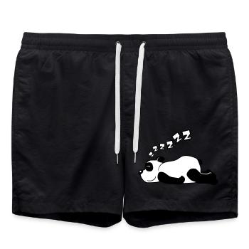 ZZZZZZ Panda Baer - Badeshorts - Schwarz - Vorne - AI Model Male 185 light (185cm)