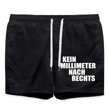kein millimeter nach rechts - Badeshorts - Schwarz - Vorne - AI Model Male 185 light (185cm)