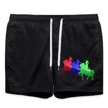 Chevaliers médiévaux de couleur - Short de bain - noir - Devant - AI Model Male 185 light (185cm)