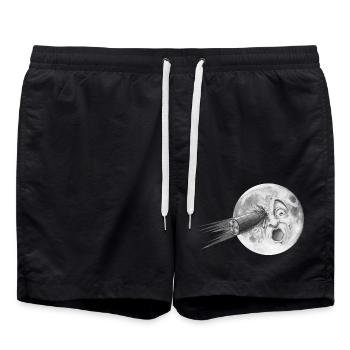 The Journey to the Moon Rocket * Le voyage dans la lune - Short de bain - noir - Devant - AI Model Male 185 light (185cm)