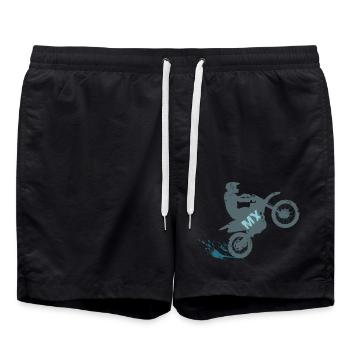 Motocross MX - Swim Trunks - black - Front - AI Model Male 185 light (185cm)