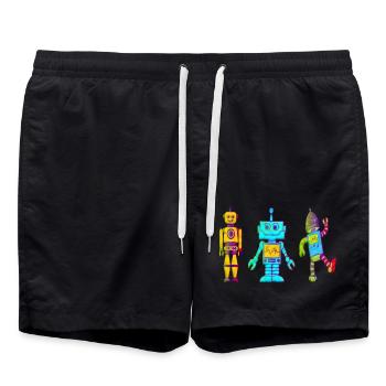 Roboter Kinderbild - Badeshorts - Schwarz - Vorne - AI Model Male 185 light (185cm)
