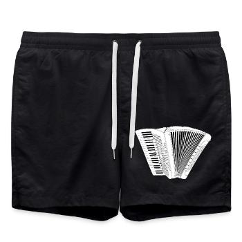 Accordéon Accordion I love music * Je l’amour musique - Short de bain - noir - Devant - AI Model Male 185 light (185cm)
