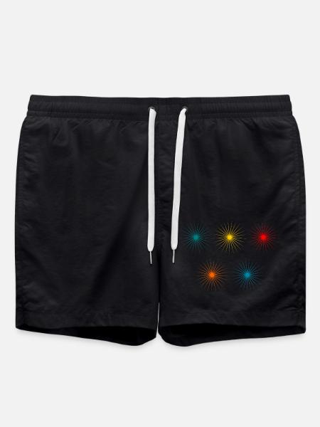 STAR. STAR. STARS. FEAST. ANNIVERSARY. CHRISTMAS. - Swim Trunks - black