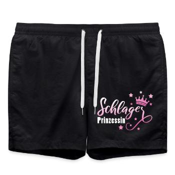 Schlagerprinzessin Schlagerfan Schlager Geschenk - Badeshorts - Schwarz - Vorne - AI Model Male 185 light (185cm)