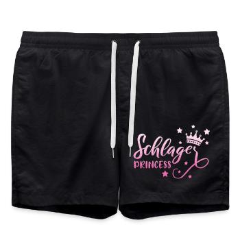 Schlagerprinzessin Schlagerfan Schlager Geschenk - Badeshorts - Schwarz - Vorne - AI Model Male 185 light (185cm)