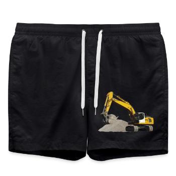 Excavator - Swim Trunks - black - Front - AI Model Male 185 light (185cm)
