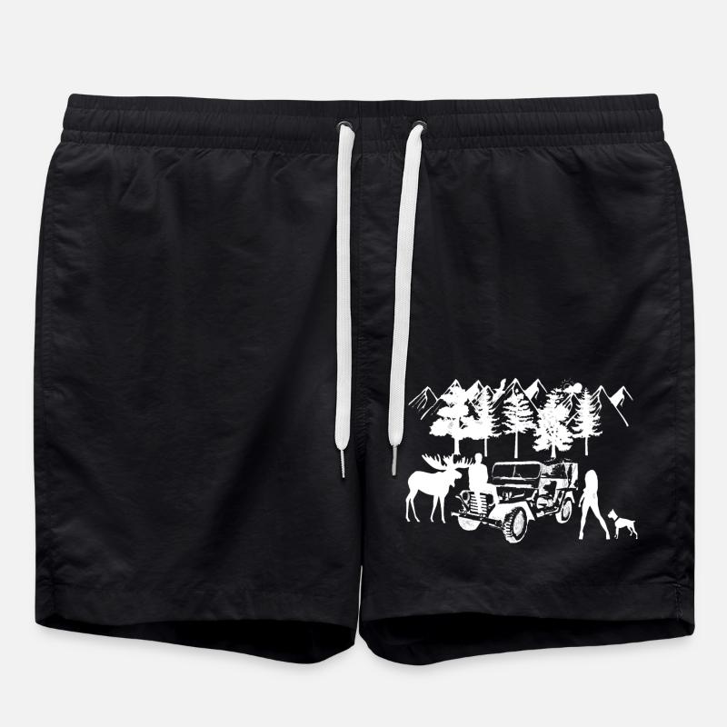 Auto - Badeshorts - Schwarz