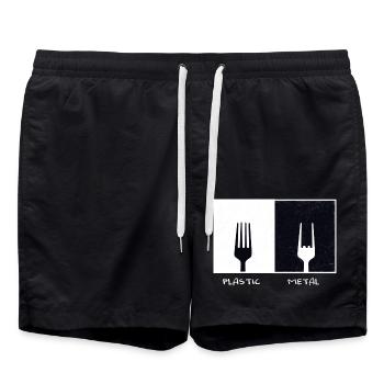 Plastique Metal Vinatge cadeau de musique fourche - Short de bain - noir - Devant - AI Model Male 185 light (185cm)