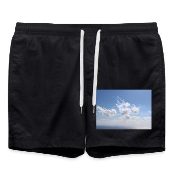 Impressionnant modèle de nuages de ciel bleu - Vacances d’été - Short de bain - noir - Devant - AI Model Male 185 light (185cm)