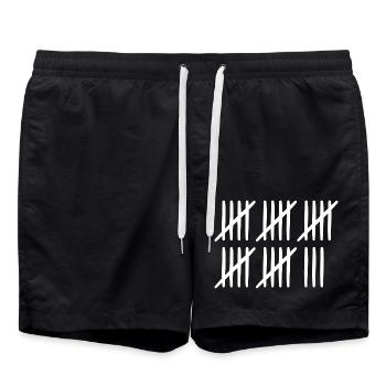 28 birthday tally sheet 28 years old - Swim Trunks - black - Front - AI Model Male 185 light (185cm)