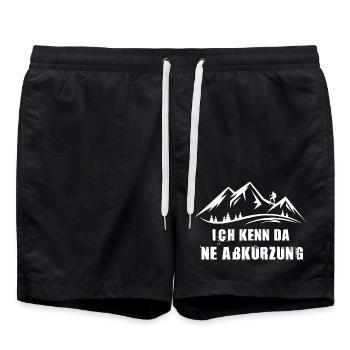 Ich kenn da ne Abkürzung - Badeshorts - Schwarz - Vorne - AI Model Male 185 light (185cm)