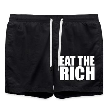 Eat the rich - Badeshorts - Schwarz - Vorne - AI Model Male 185 light (185cm)
