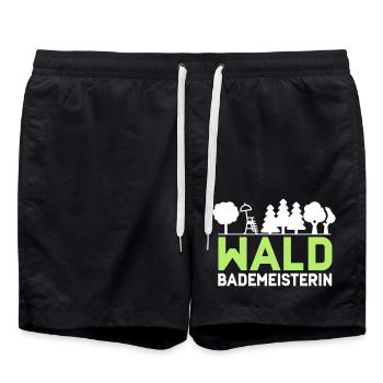 Waldbademeisterin für das Waldbaden im Waldbad - Badeshorts - Schwarz - Vorne - AI Model Male 185 light (185cm)