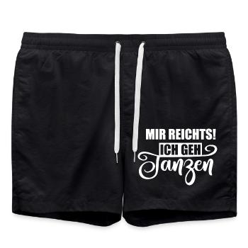 mir reichts - ich gehe tanzen - Badeshorts - Schwarz - Vorne - AI Model Male 185 light (185cm)