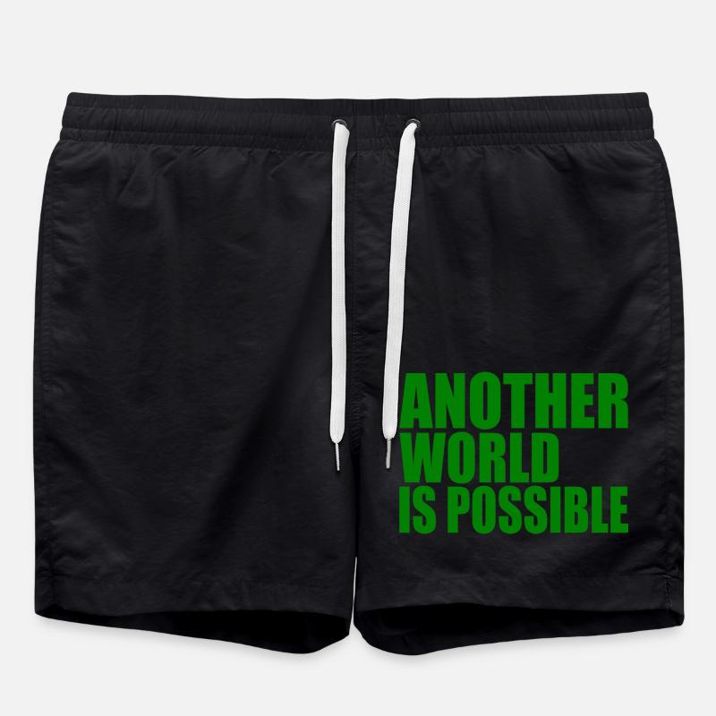 Another world is possible - Swim Trunks - black
