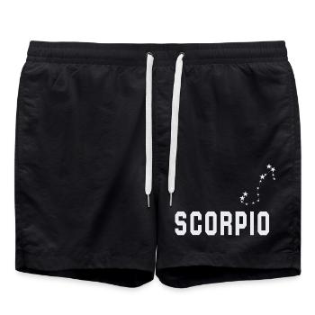 Zodiac sign Scorpio - Swim Trunks - black - Front - AI Model Male 185 light (185cm)