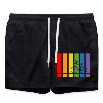 Vélo arc-en-ciel - Short de bain - noir - Devant - AI Model Male 185 light (185cm)