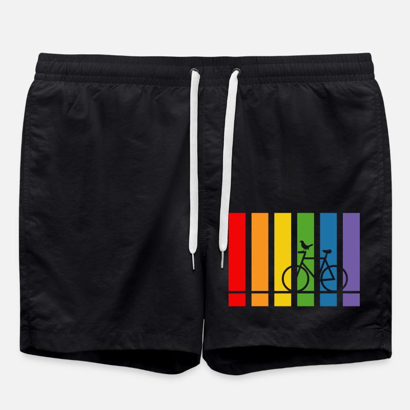Rainbow Bike - Swim Trunks - black