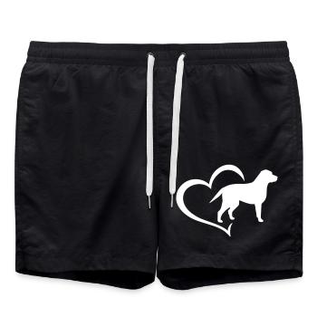 Labrador Hund Hunderasse Hundehalter Geschenk - Badeshorts - Schwarz - Vorne - AI Model Male 185 light (185cm)