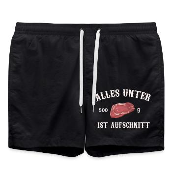 Alles unter 500g ist Aufschnitt - Badeshorts - Schwarz - Vorne - AI Model Male 185 light (185cm)