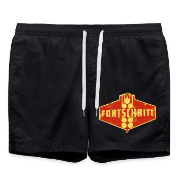 DDR Landmaschinen FORTSCHRITT - Badeshorts - Schwarz - Vorne - AI Model Male 185 light (185cm)