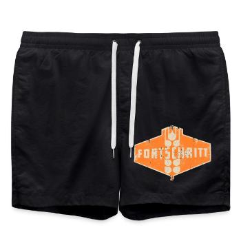 FORTSCHRITT DDR Landmaschinen Retro - Badeshorts - Schwarz - Vorne - AI Model Male 185 light (185cm)