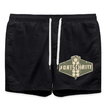 FORTSCHRITT Vintage Logo DDR - Badeshorts - Schwarz - Vorne - AI Model Male 185 light (185cm)