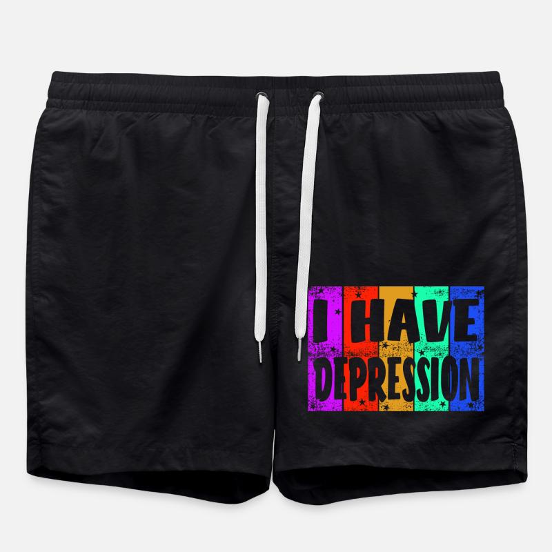 Je souffre de dépression - Short de bain - noir